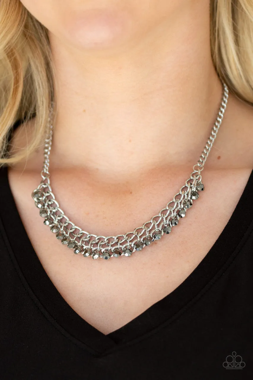 Glow and Grind Silver Paparazzi Necklace