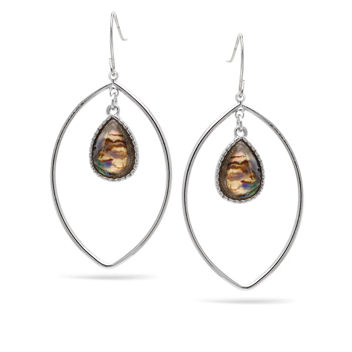 gold abalone teardrop  earrings #SWKK-8472AB (SE10)