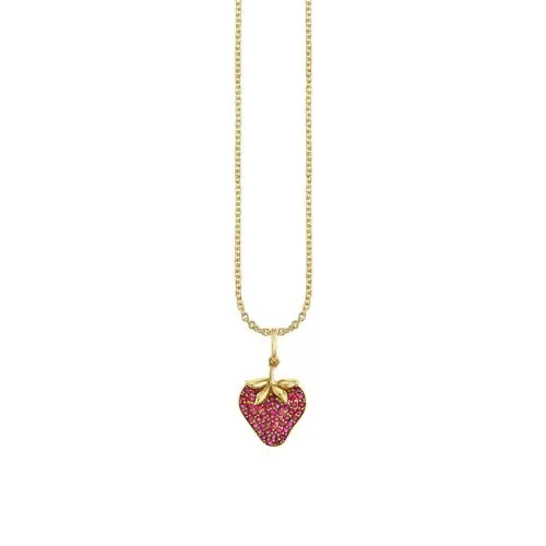 Gold & Ruby Strawberry Charm