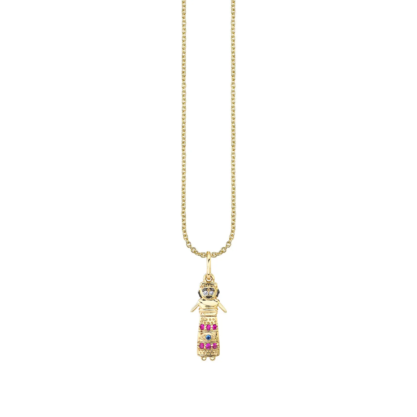 Gold & Ruby Tiny Evelin Doll Charm
