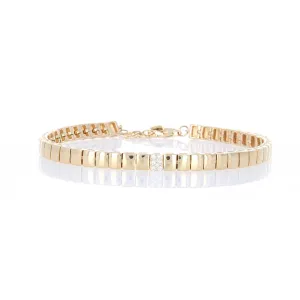 Gold Box Chain Bracelet