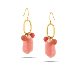 GOLD CORAL DROP  EARRINGS #QE13141 GLD CORAL (Showroom)