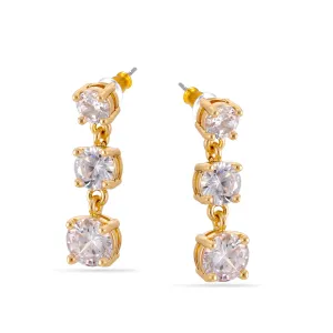 GOLD CRYSTAL DROP  EARRINGS #HNE88290GDCR