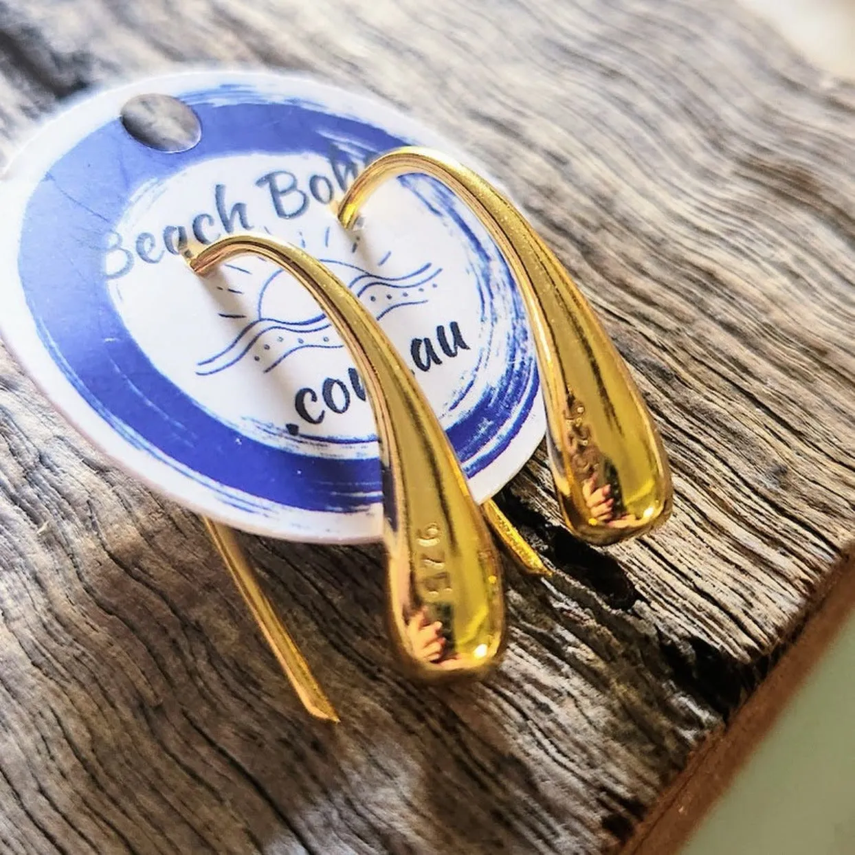 GOLD DROPS - HOOP / HOOK 925 / GOLD EARRINGS