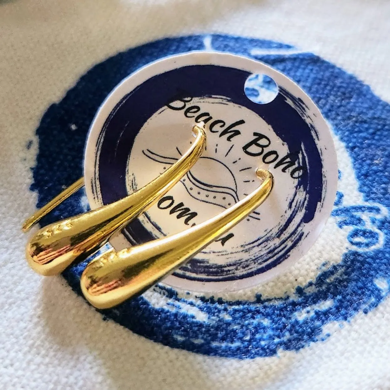 GOLD DROPS - HOOP / HOOK 925 / GOLD EARRINGS