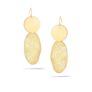 GOLD HAMMERED DROP EARRINGS #FW1203347