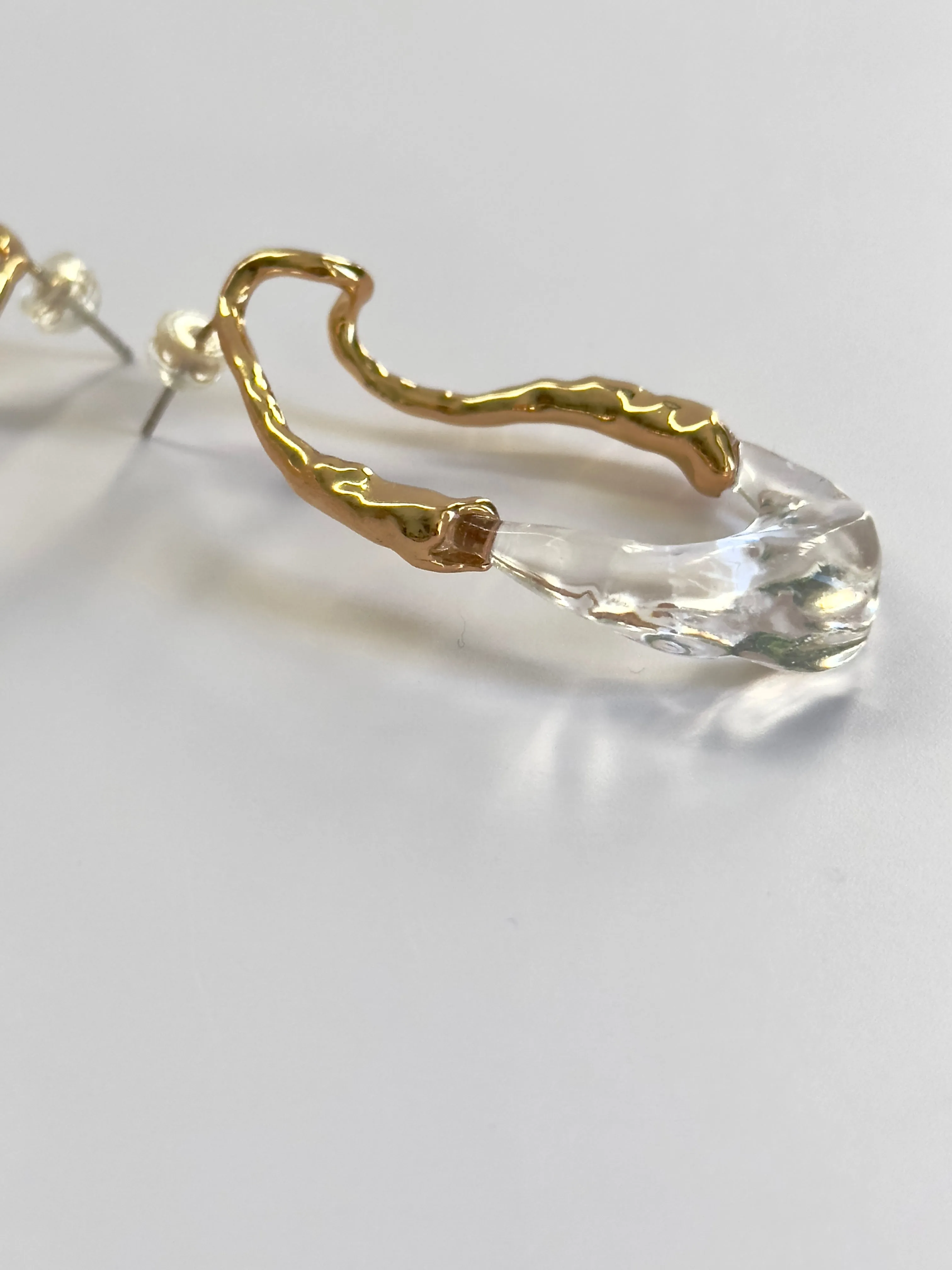 Gold Ice Hoop Earrings