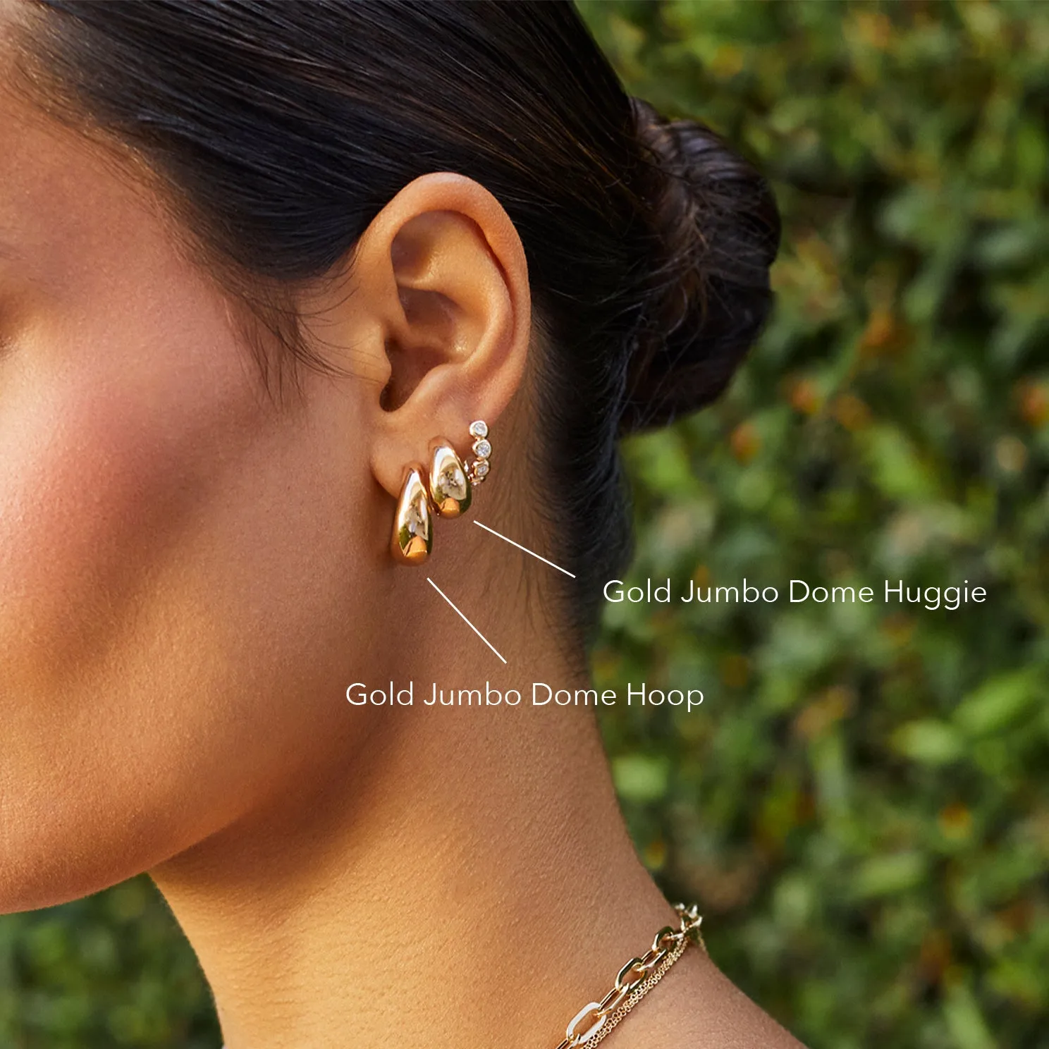 Gold Jumbo Dome Hoop Earrings