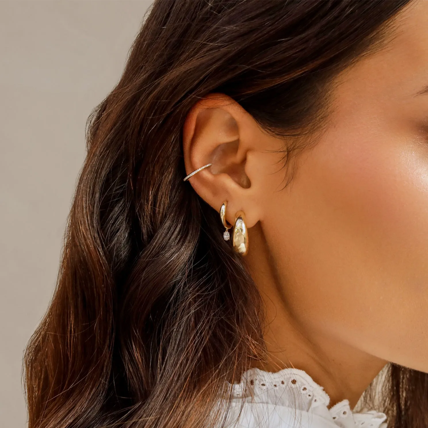 Gold Jumbo Dome Hoop Earrings