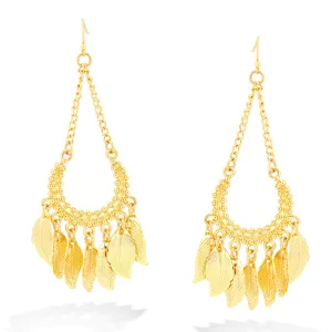 GOLD LEAVES DROP EARRINGS #ADX6800087 (SHAD4)