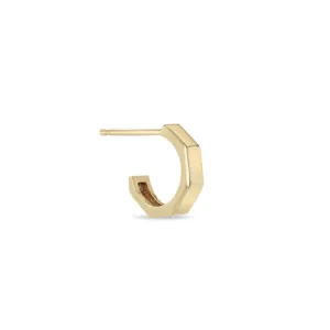 Gold Octagon Hoop Earring