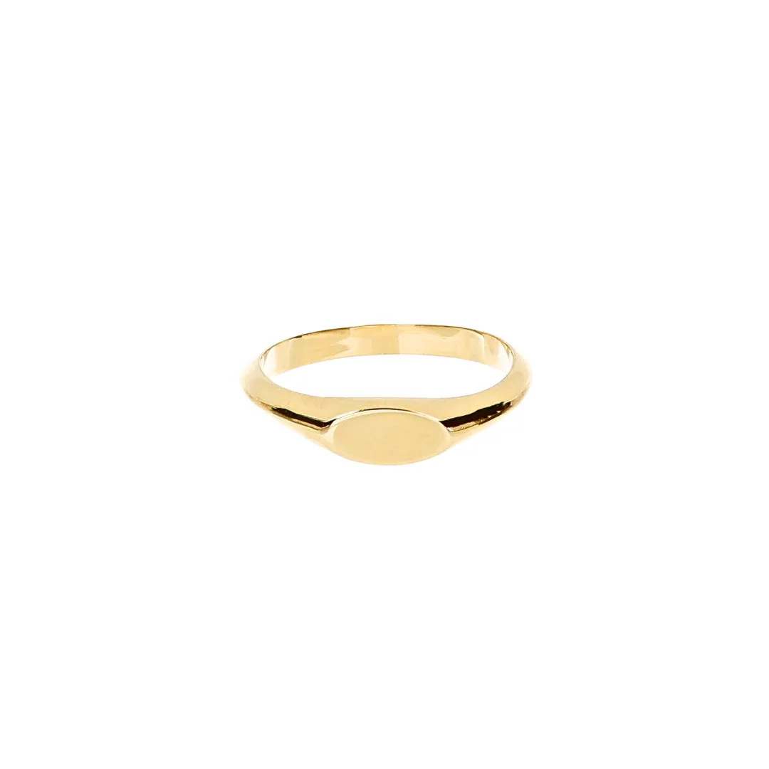 Gold Oval Signet Ring