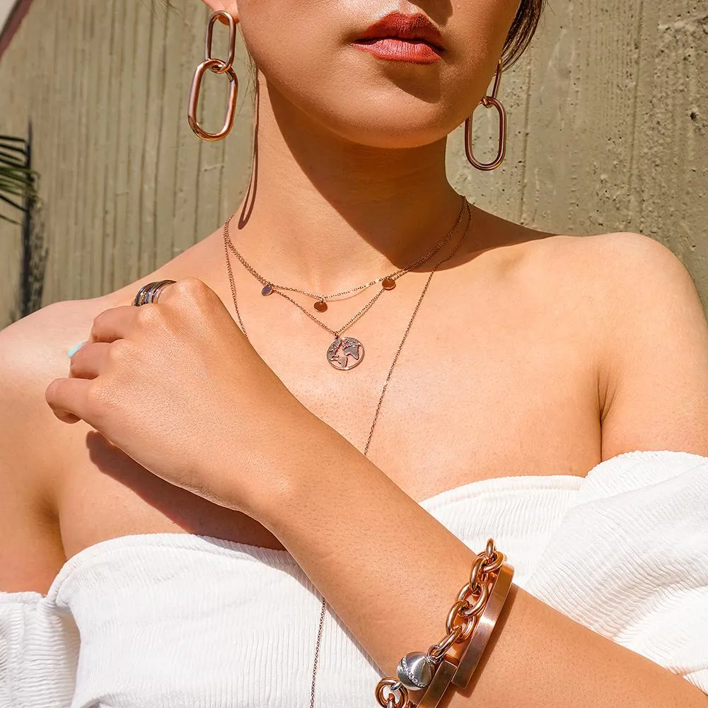 Gold Plated Interlocking Hoop Earrings for Women
