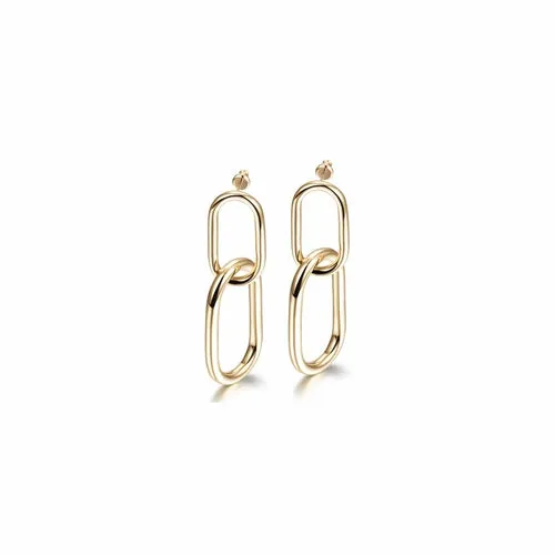 Gold Plated Interlocking Hoop Earrings for Women