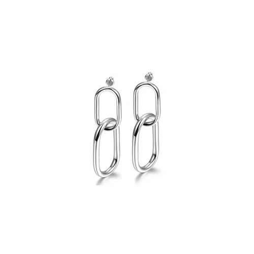 Gold Plated Interlocking Hoop Earrings for Women