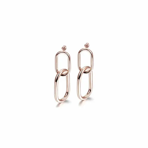 Gold Plated Interlocking Hoop Earrings for Women