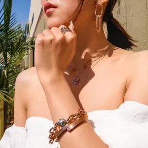 Gold Plated Interlocking Hoop Earrings for Women