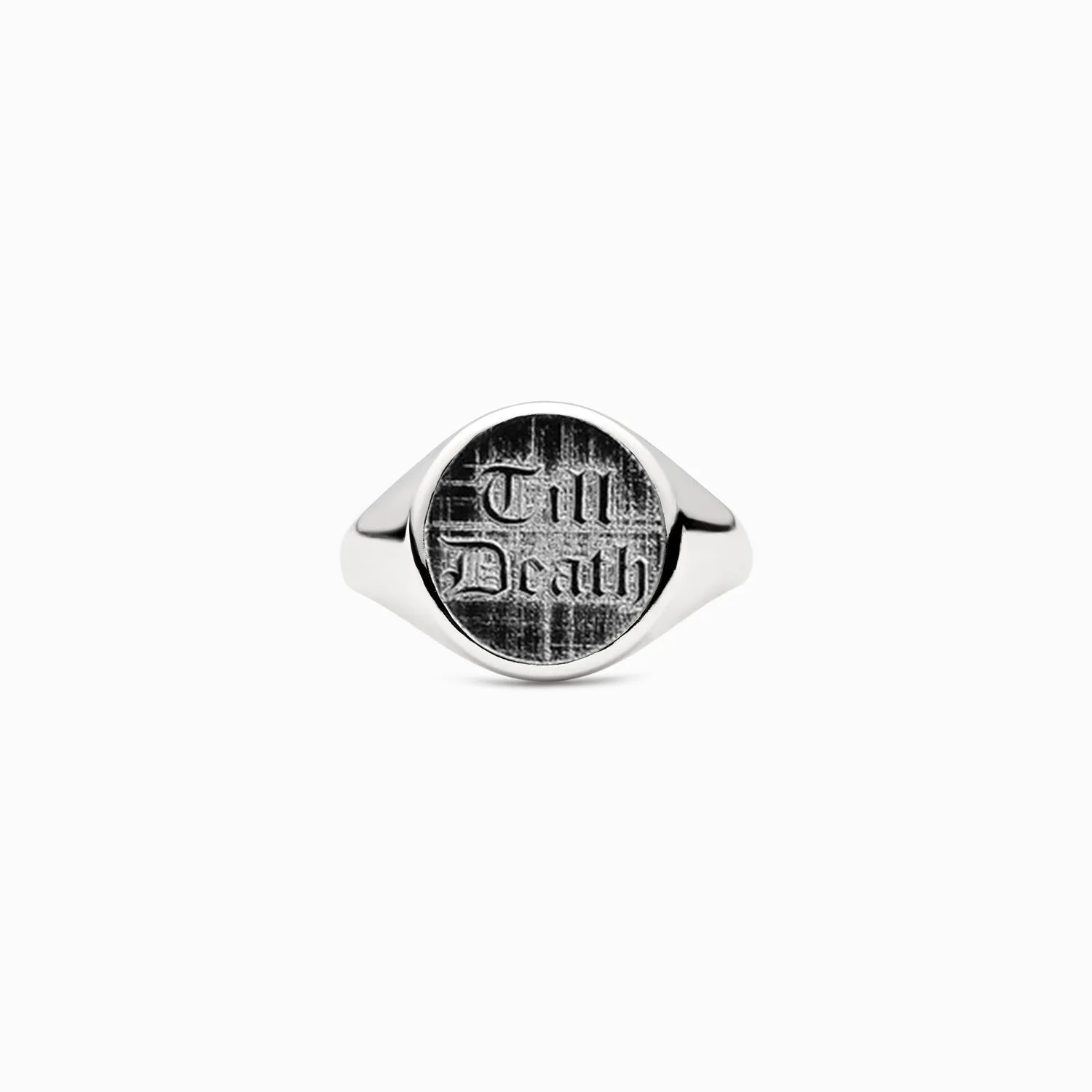 Gold Plated Sterling Silver Till Death Signet Ring Promise Ring