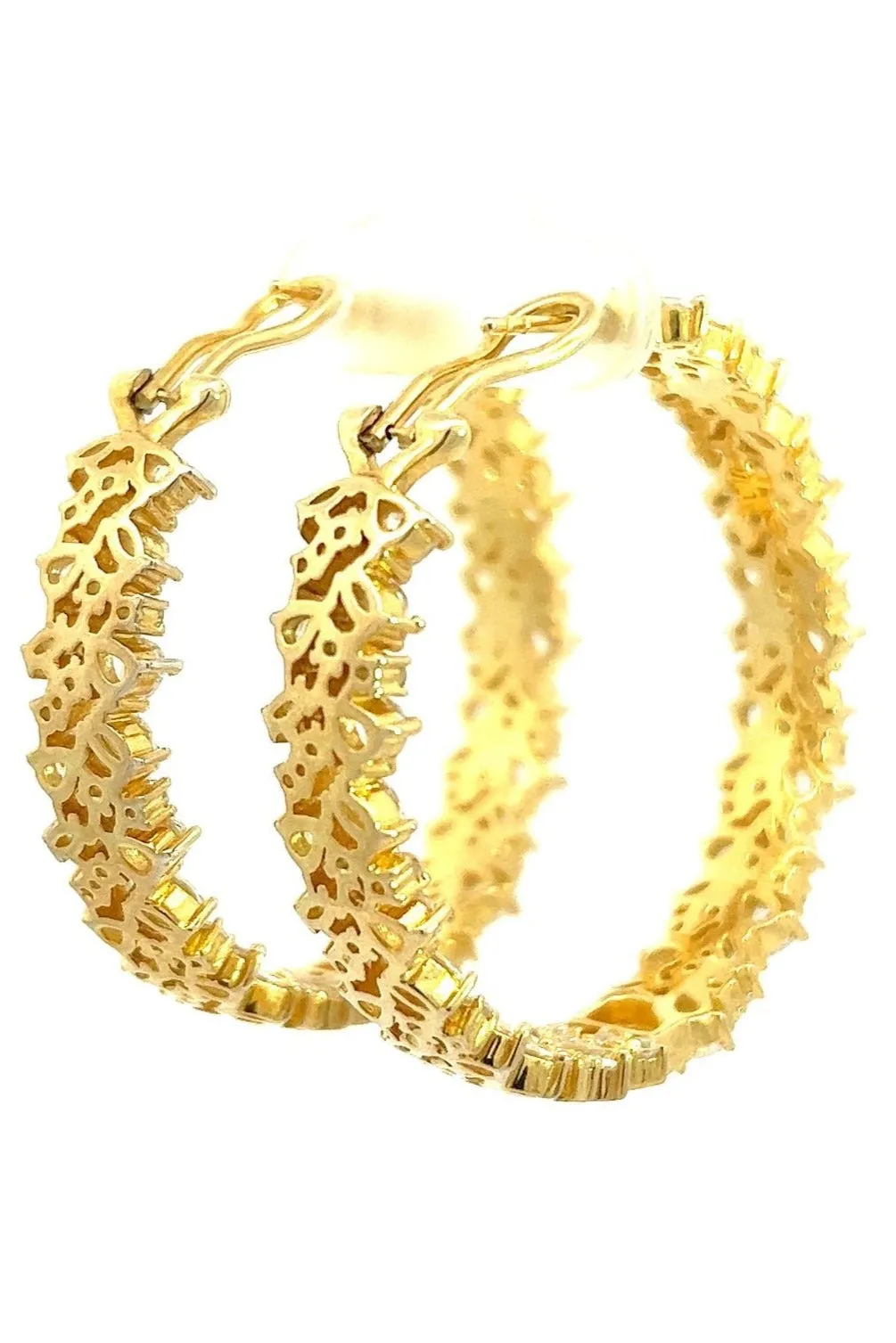 Gold Radiance CZ Crystal Hoop Earrings