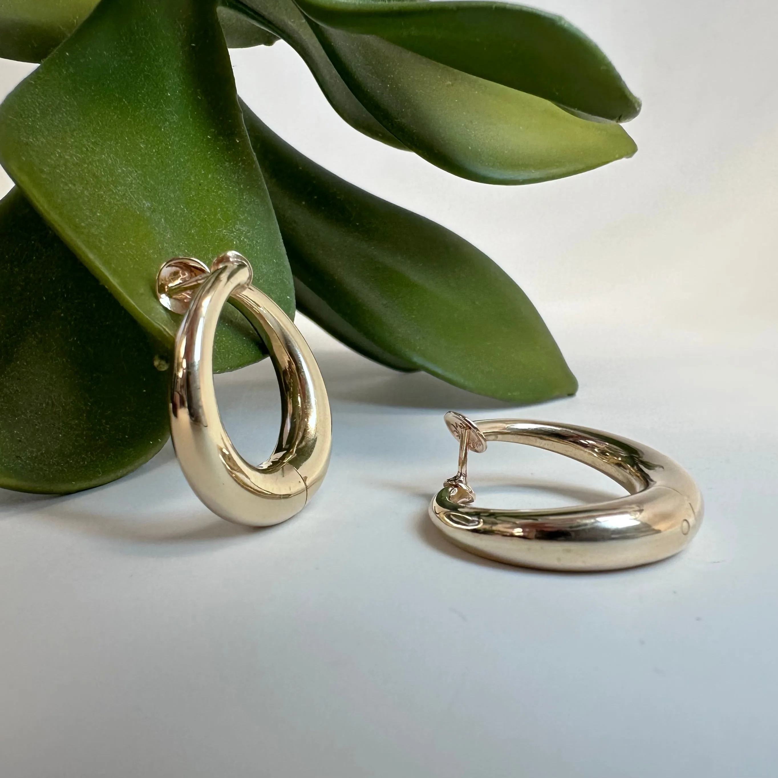 Gold Spring Hoop Earrings