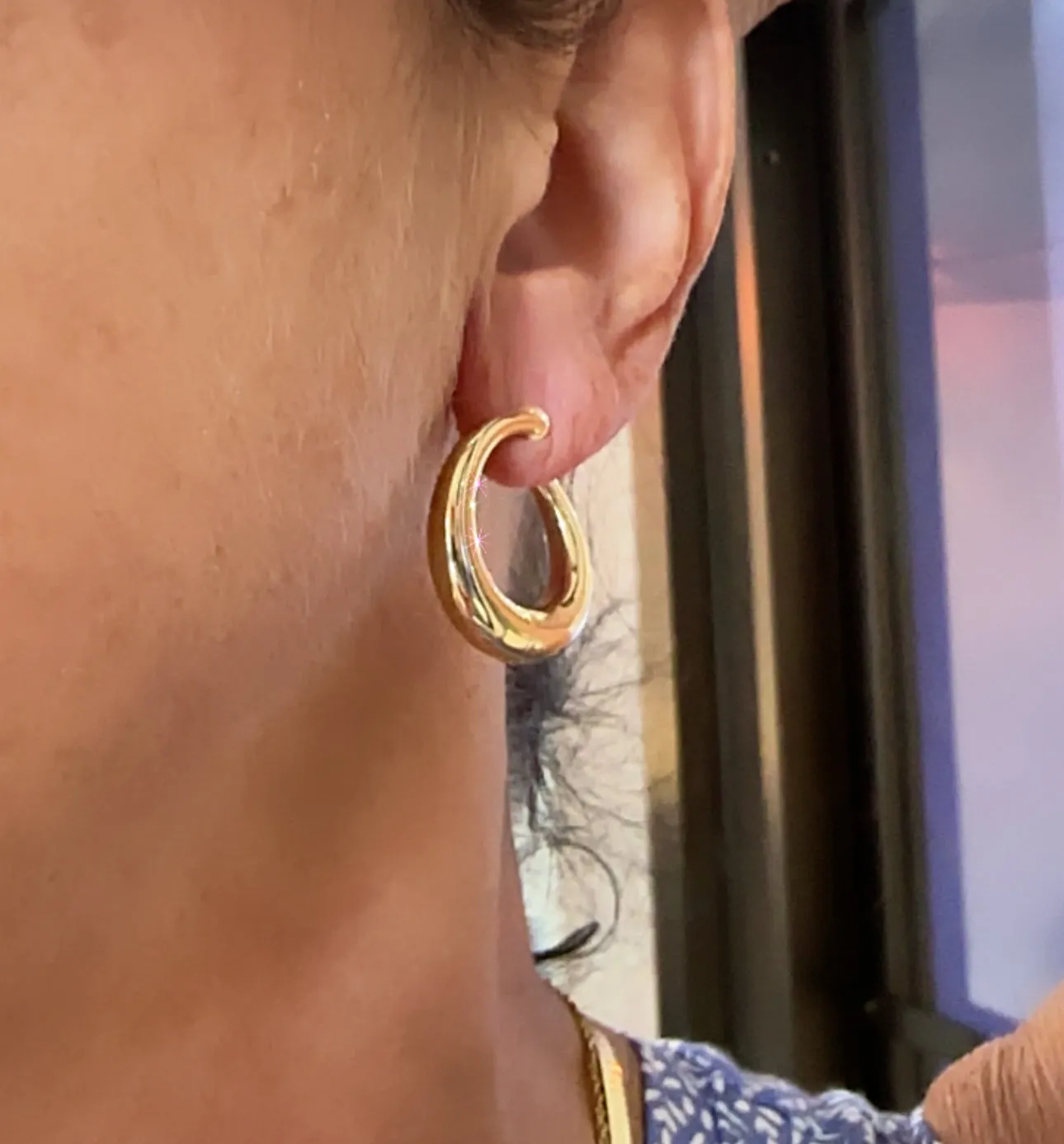 Gold Spring Hoop Earrings