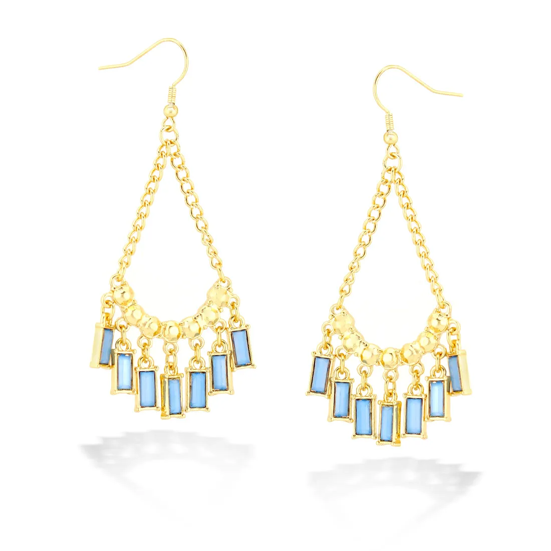 GOLD-TURQUOISE HANA CHANDELIER EARRINGS  #SQ30TRQ (FA15)