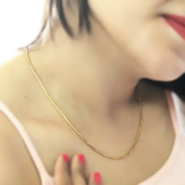 Gorgeous 18 KT Yellow Gold Box Chain