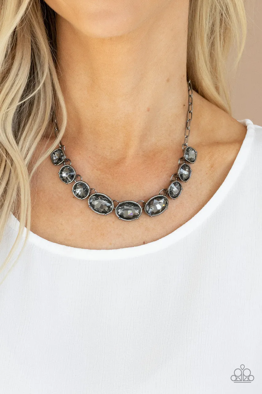 Gorgeously Glacial Black Paparazzi Necklace
