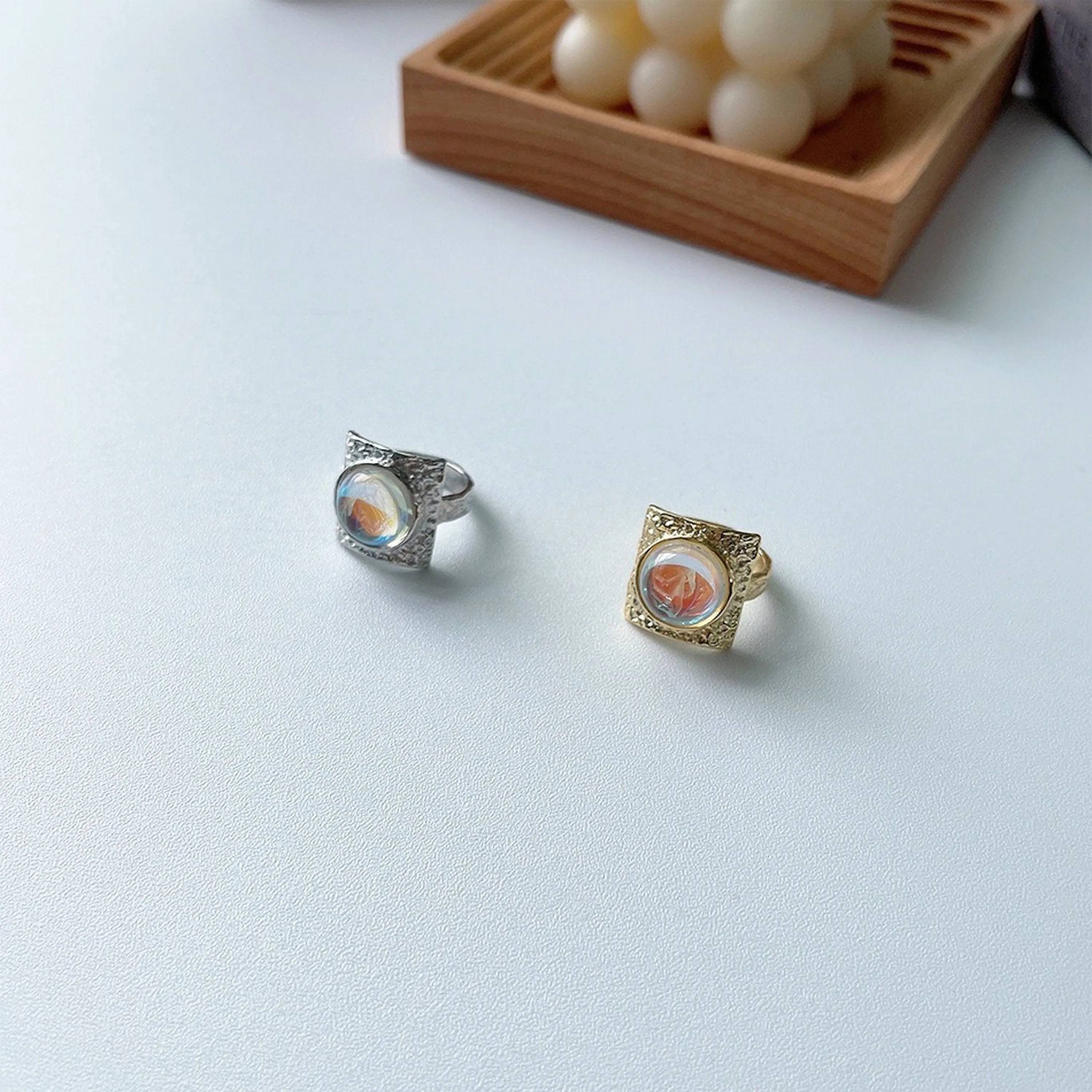 Gothic Moonstone Birthstone Chunky Statement Ring