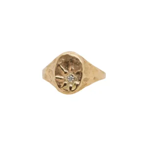 Gratitude Star Signet Ring w/ Diamond