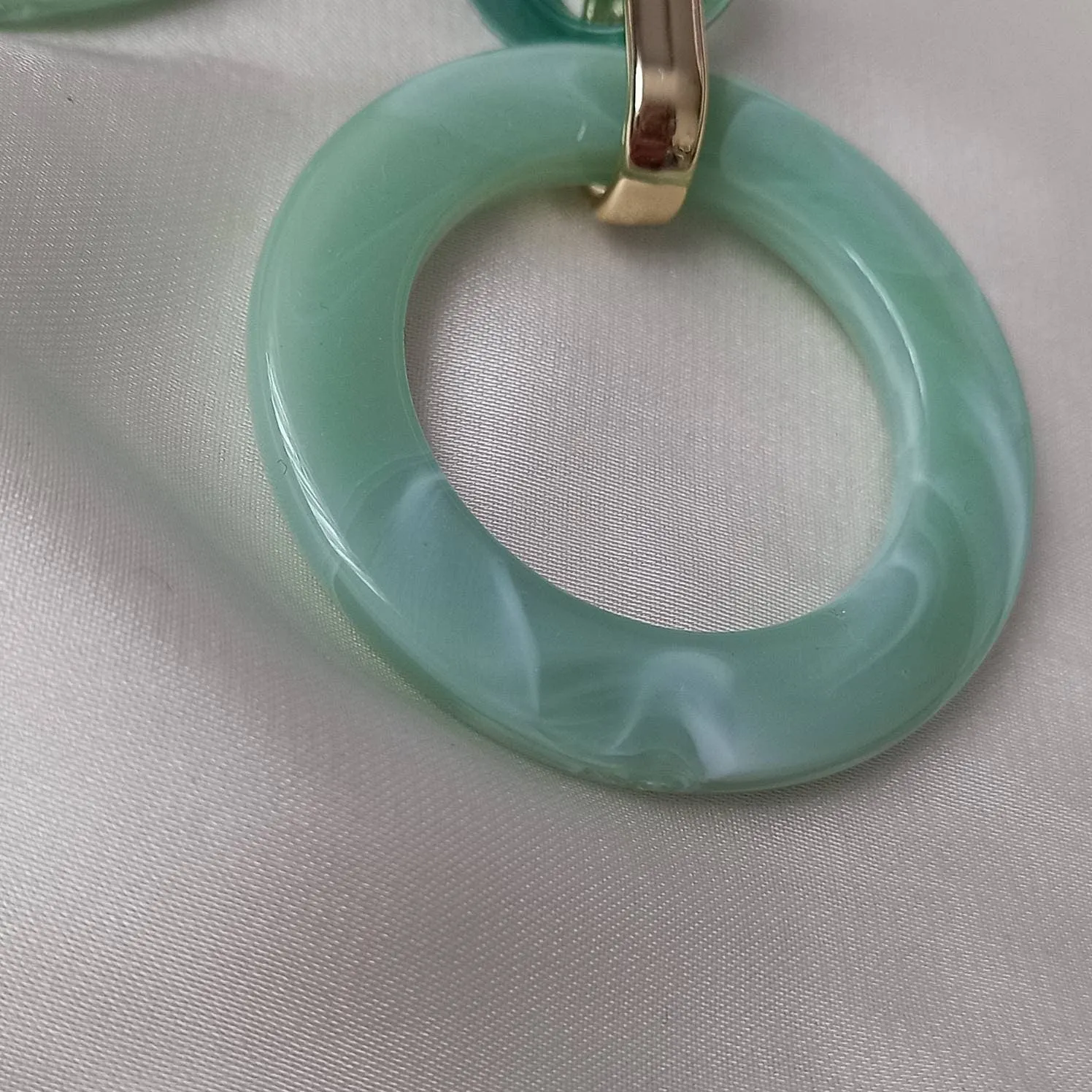 Green and Gold Hoop Drop Earrings -  Hanging Jewellery, Accessories, Green Jewellery, Gold Earrings, Green Hoop Earrings,Large Hoop Earrings