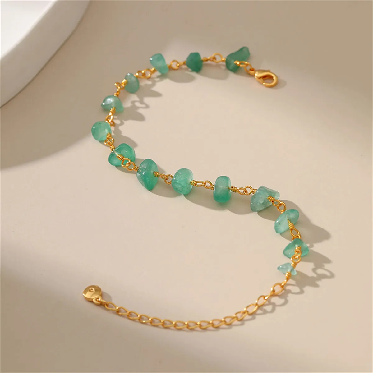 Green Resin & 18K Gold-Plated Bracelet