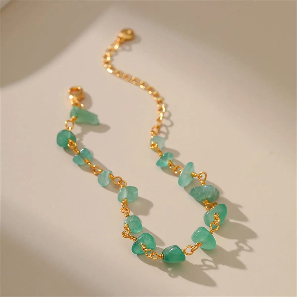 Green Resin & 18K Gold-Plated Bracelet