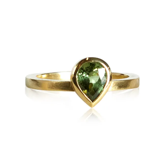 green, white, & yellow sapphires and origami crown stack