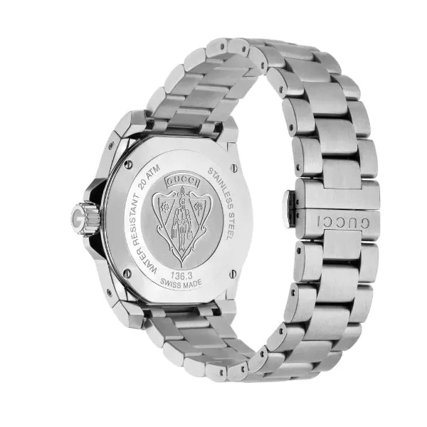 Gucci Dive Silver Stainless Steel Black Dial Quartz Watch for Gents - YA136301