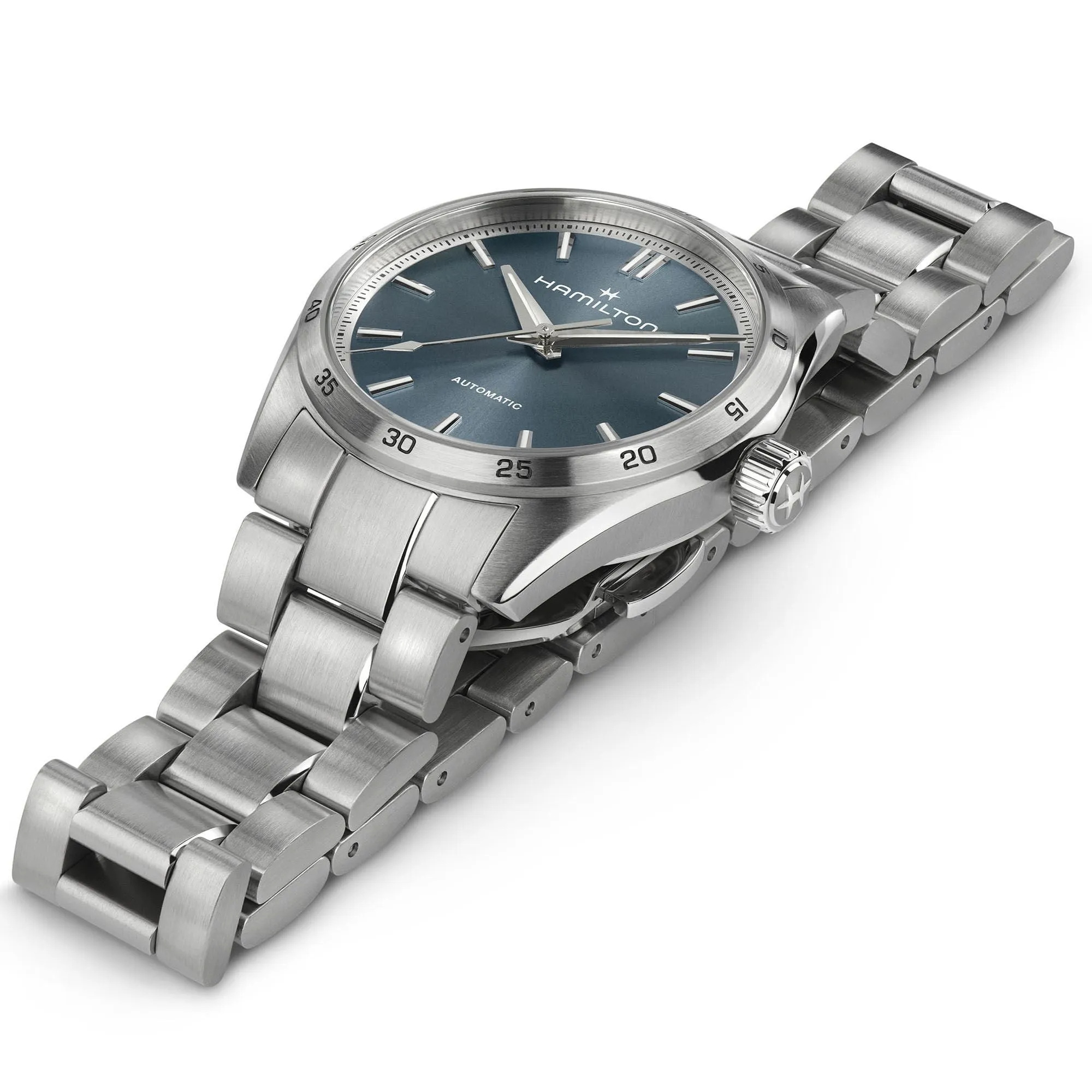 Hamilton Jazzmaster Performer Auto Blue on Bracelet 34mm