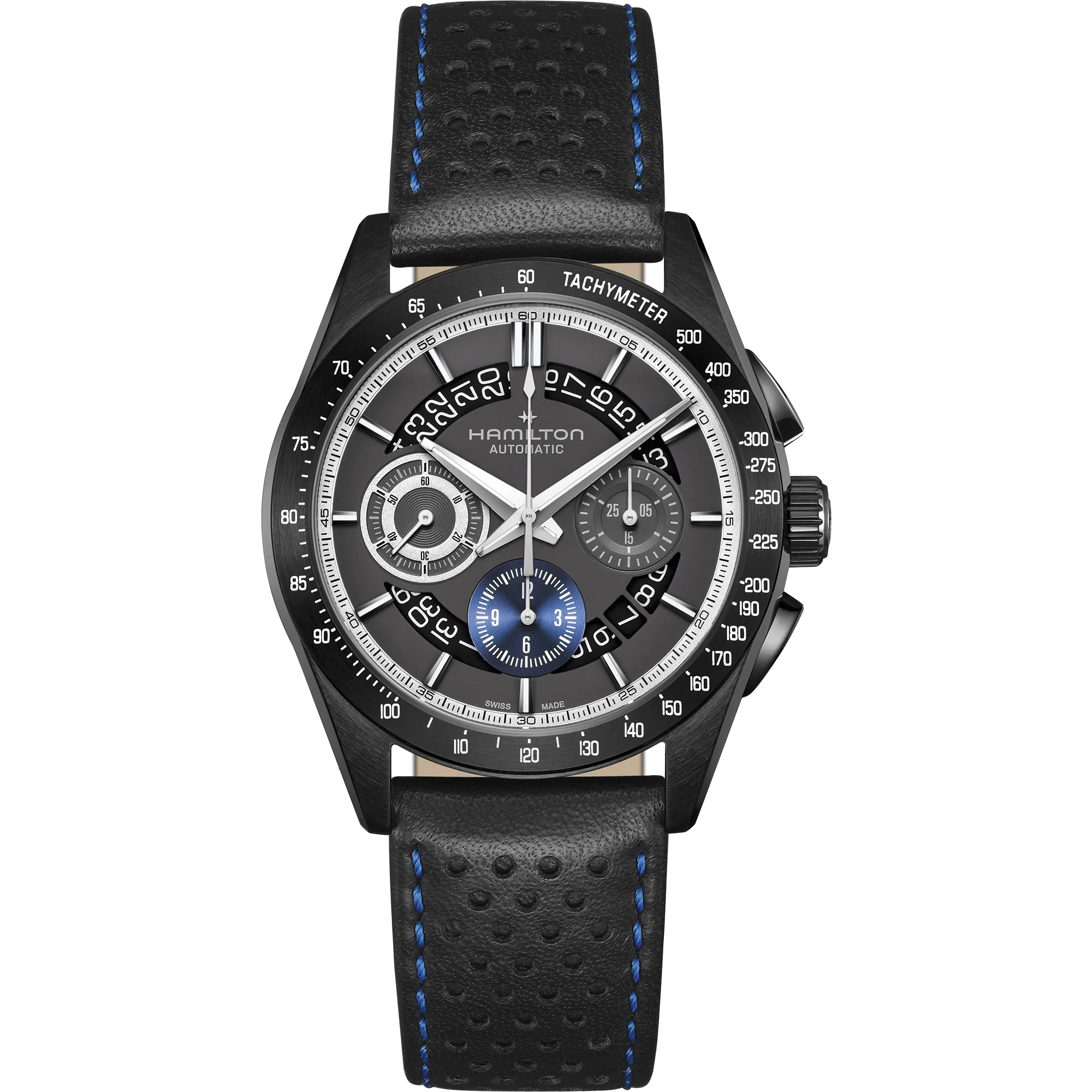 Hamilton Jazzmaster Performer Auto Chrono PVD on leather