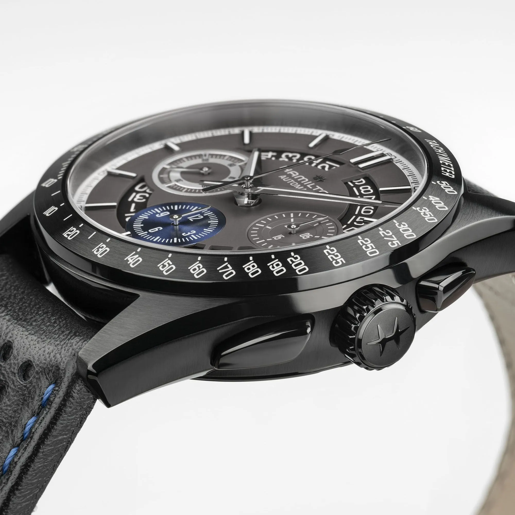 Hamilton Jazzmaster Performer Auto Chrono PVD on leather
