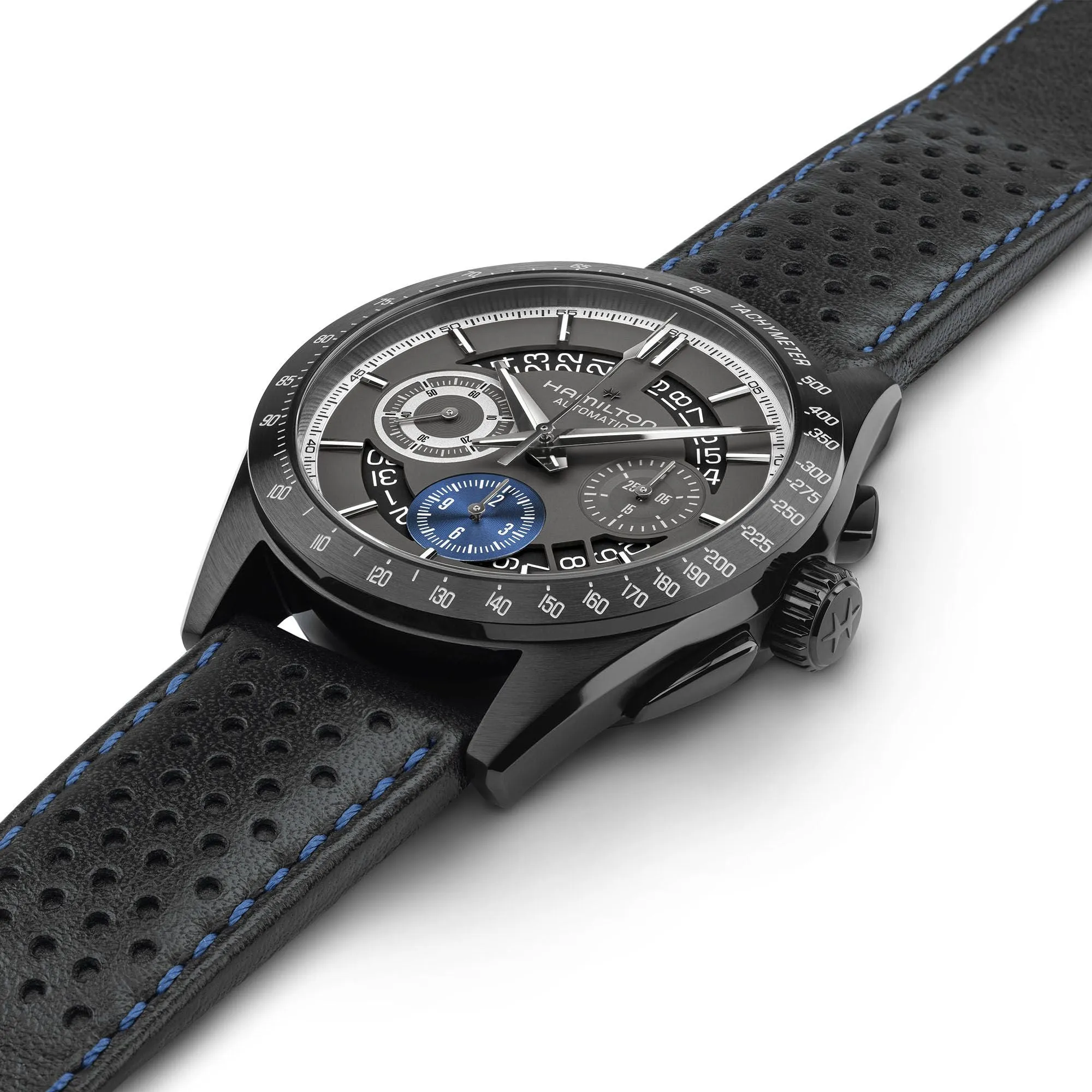 Hamilton Jazzmaster Performer Auto Chrono PVD on leather