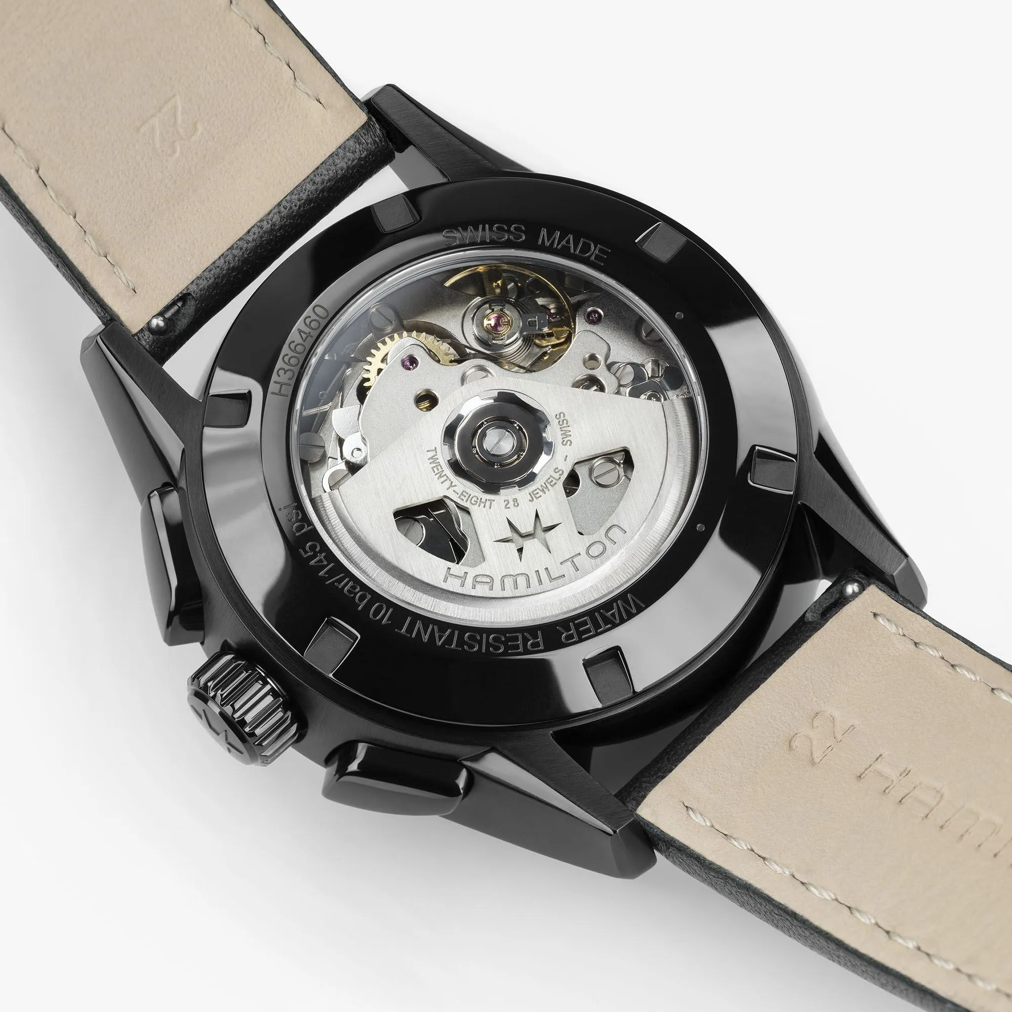 Hamilton Jazzmaster Performer Auto Chrono PVD on leather
