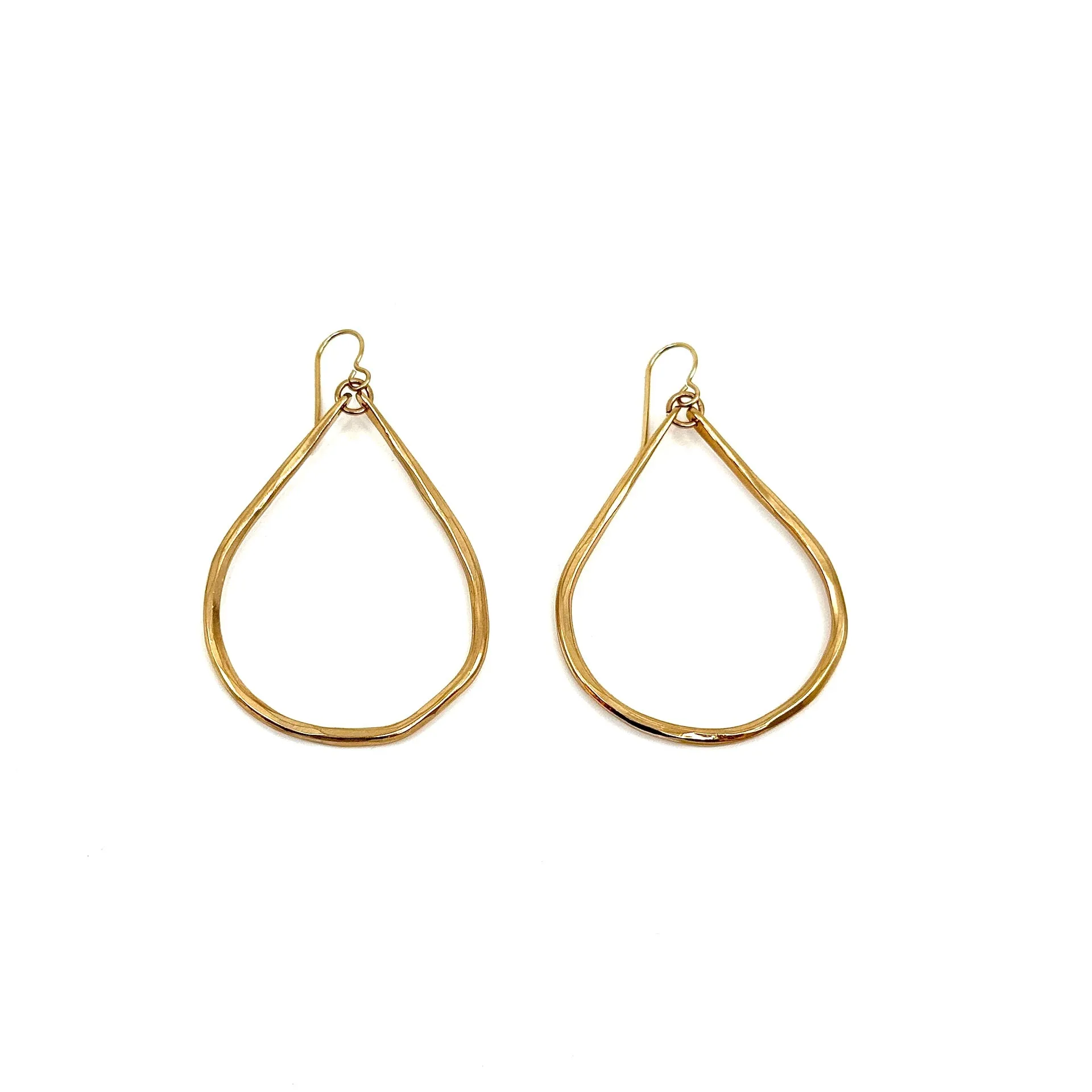 Hammered Teardrop Hoops