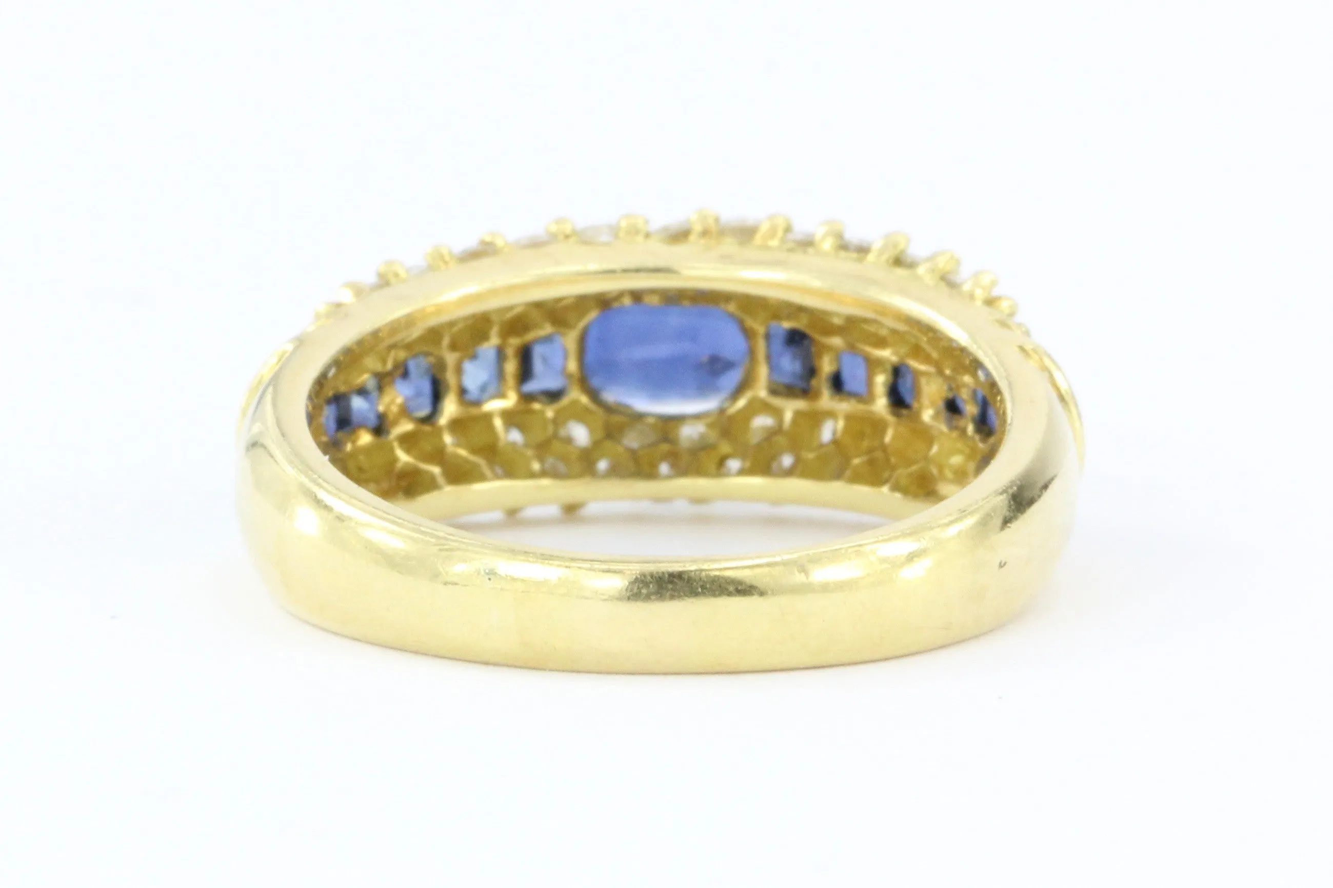 Hammerman Bros 18K Gold Blue Sapphire & Diamond Ring