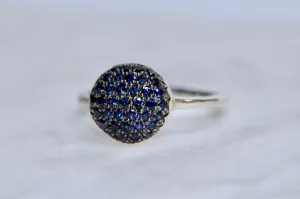 Handmade 925 Sterling Sapphire Cocktail Ring, Sterling Silver Cocktail Sapphire Ring, Unique Sapphire Ring, Sapphire Engagement