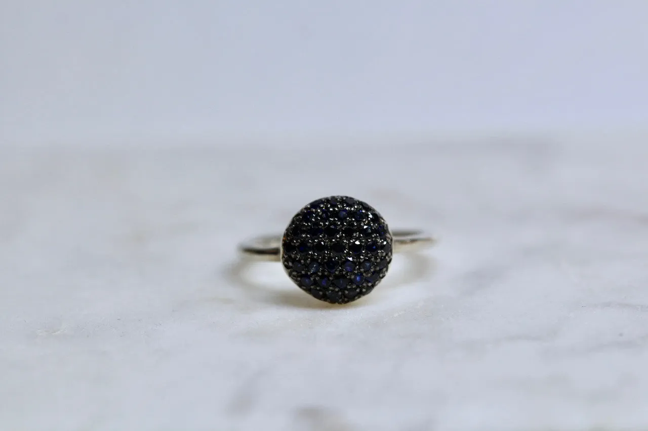 Handmade 925 Sterling Sapphire Cocktail Ring, Sterling Silver Cocktail Sapphire Ring, Unique Sapphire Ring, Sapphire Engagement