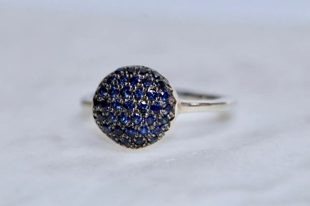 Handmade 925 Sterling Sapphire Cocktail Ring, Sterling Silver Cocktail Sapphire Ring, Unique Sapphire Ring, Sapphire Engagement