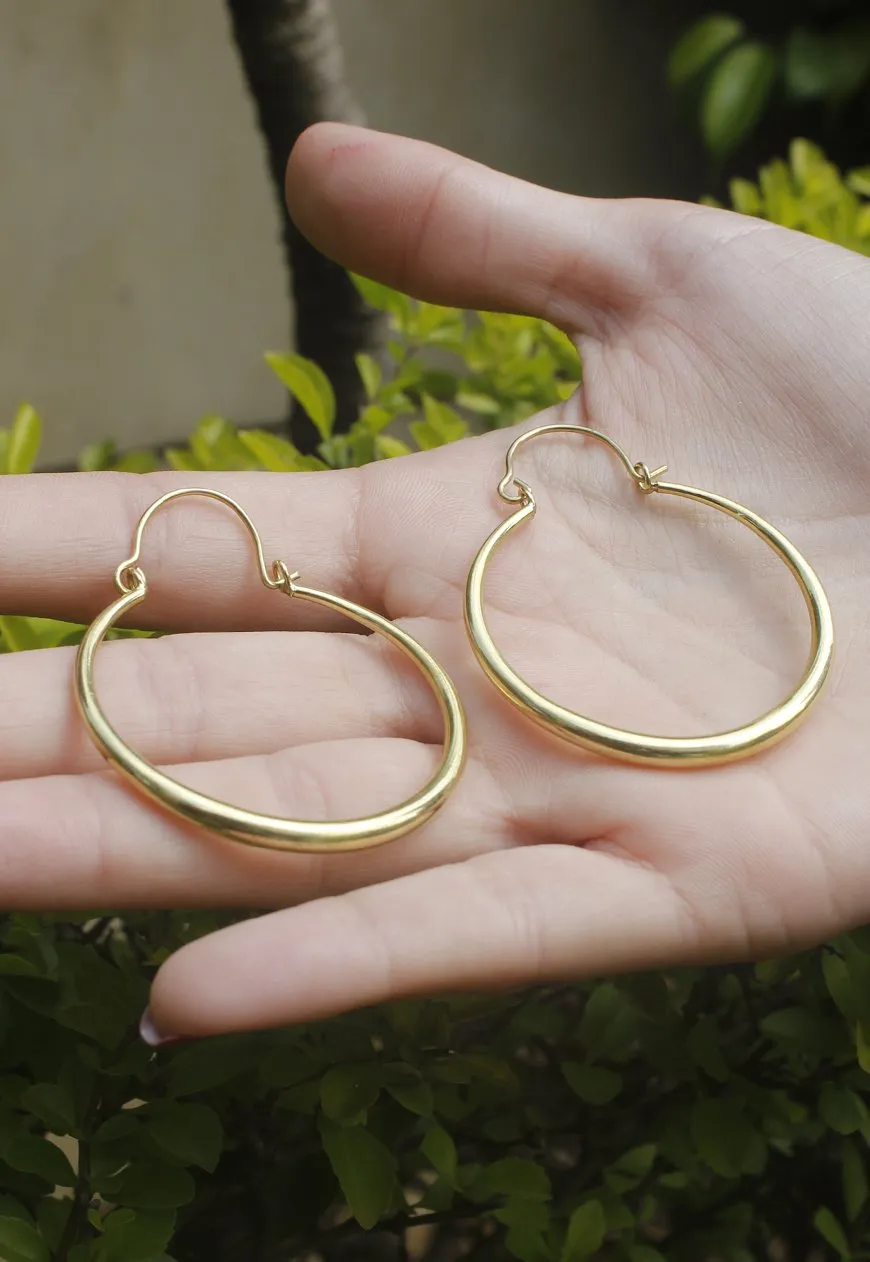 Handmade Gold Egyptian Style Hoop Earrings - Daily Wear and Gifting Purposes