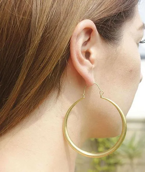 Handmade Gold Egyptian Style Hoop Earrings - Daily Wear and Gifting Purposes