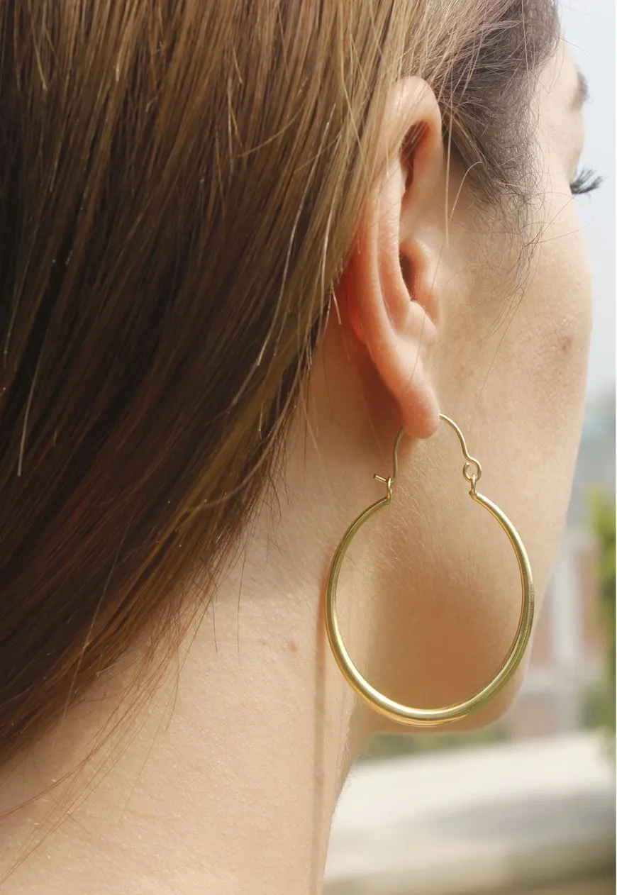 Handmade Gold Egyptian Style Hoop Earrings - Daily Wear and Gifting Purposes