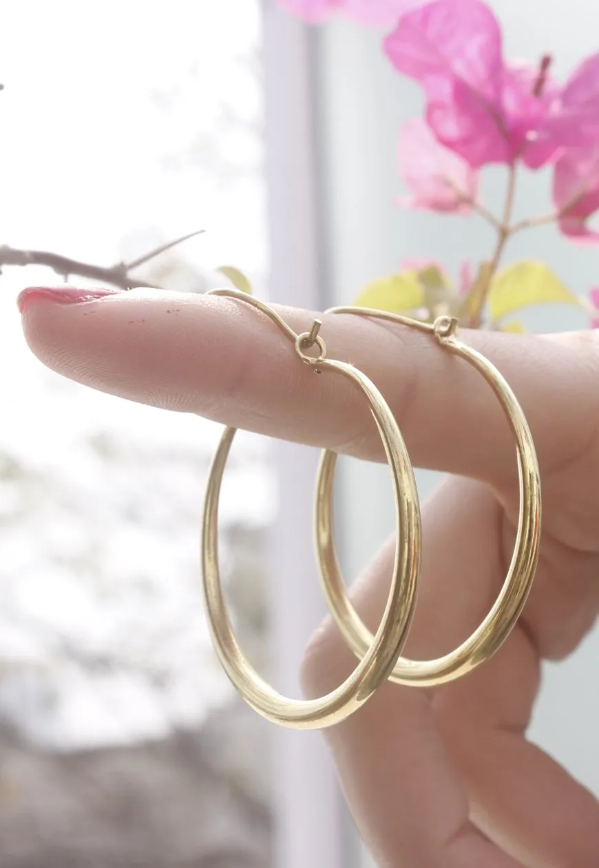 Handmade Gold Egyptian Style Hoop Earrings - Daily Wear and Gifting Purposes