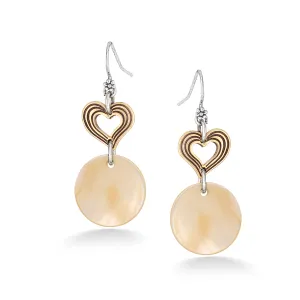 HEART MOTHER OF PEARL  EARRINGS #294GS3401 (8B1/6F5/5F11)